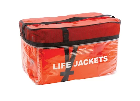 Airhead (4) Adult Type II Keyhole Orange Life Vests & Clear Storage Bag Main Image